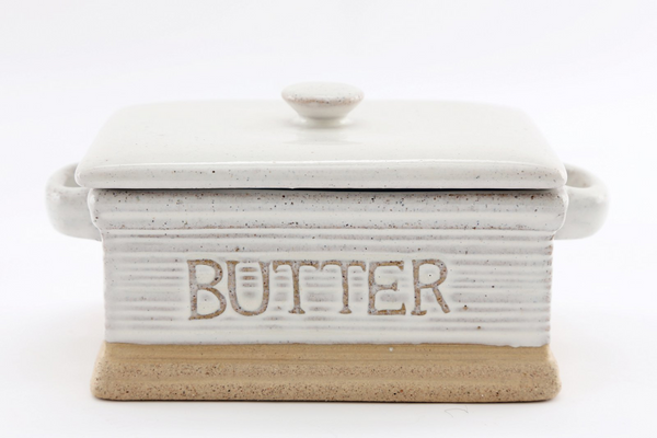 Natural Ceramic Butter Dish 19cm - Stylish and Practical | Perfect Kitchen Accessory - Premium  from Home Treasures - Just £19.99! Shop now at Home Treasures