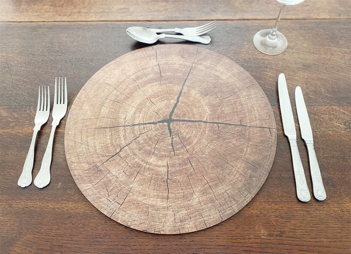 Set of 4 Circular Bark Design Place Mats - Stylish and Functional Home Decor - Premium  from Home Treasures - Just £18.99! Shop now at Home Treasures