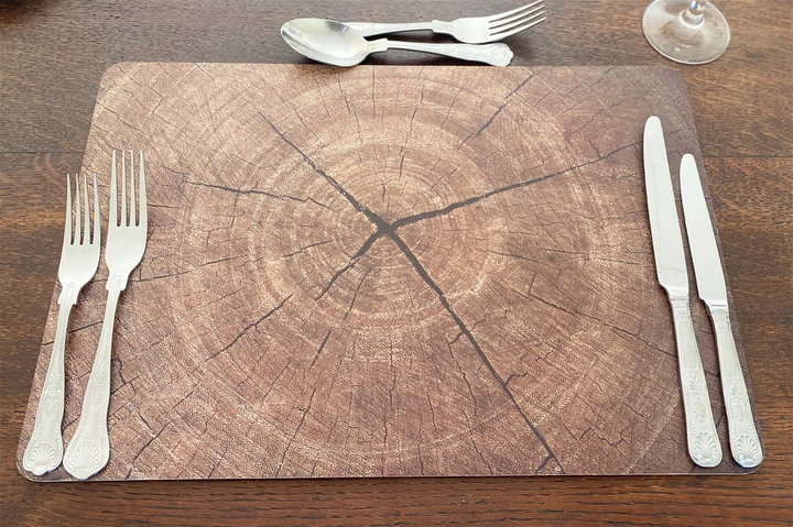 Set of Four Rectangular Bark Design Place Mats - Stylish & Functional Dining Table Accessories - Premium  from Home Treasures - Just £18.99! Shop now at Home Treasures