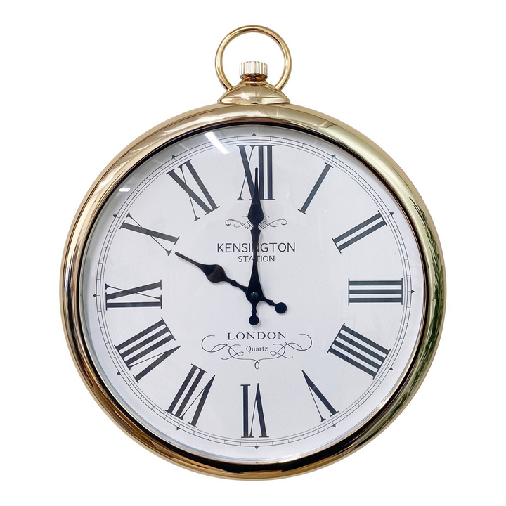 Elegant Round Copper Wall Clock - Classic Roman Numerals, Vintage Design, Perfect Home Decor - Premium  from Home Treasures - Just £31.99! Shop now at Home Treasures