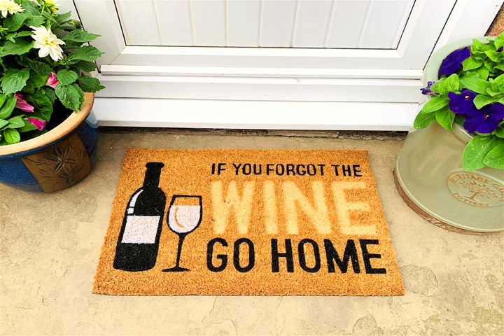 Funny Coir Doormat with Wine Bottle & Glass - Perfect Gift for Wine Lovers | Eco-Friendly, Durable & Humorous Welcome Mat - Premium  from Home Treasures - Just £9.99! Shop now at Home Treasures