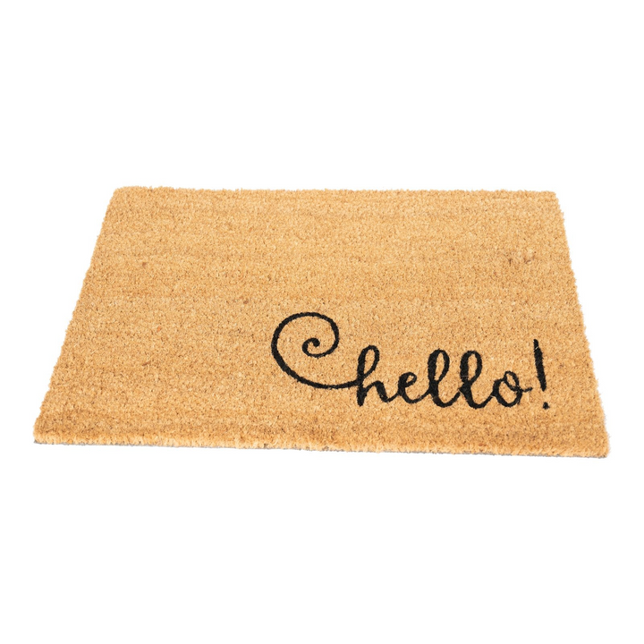 Coir Hello Doormat 40x60cm - Elegant Greeting for Your Home's Entrance - Premium  from Home Treasures - Just £14.99! Shop now at Home Treasures