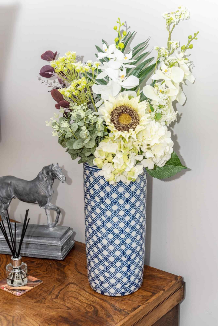 Daisy Chain Blue & White Floral Umbrella Stand - Hand Painted Modern Design for Chic Décor - Premium  from Home Treasures - Just £40.99! Shop now at Home Treasures