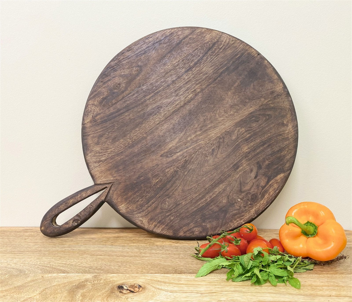 Rustic Circular Wooden Chopping Board with Carved Handle - 49cm - Premium  from Home Treasures - Just £22.99! Shop now at Home Treasures