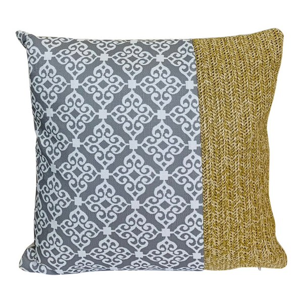 Serenity Print Square Cushion Grey - Stylish & Comfortable Home Decor - Premium  from Home Treasures - Just £4.99! Shop now at Home Treasures