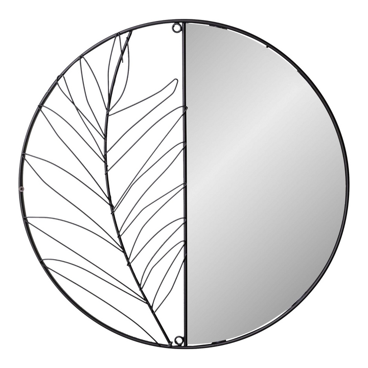 Synergy Leaf Metal Mirror - Elegant Black Wire Design, 24x48cm | Ideal for Any Room Decor - Premium  from Home Treasures - Just £7.99! Shop now at Home Treasures