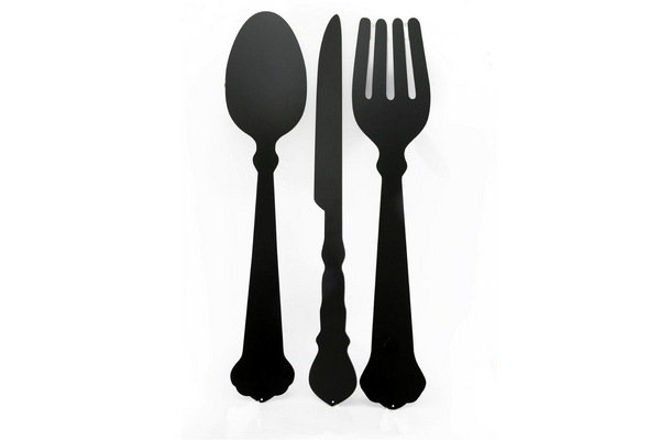 Three Piece Cutlery Wall Chalkboards - Unique Cutlery Set Decor with Chalks Included - Premium  from Home Treasures - Just £18.99! Shop now at Home Treasures