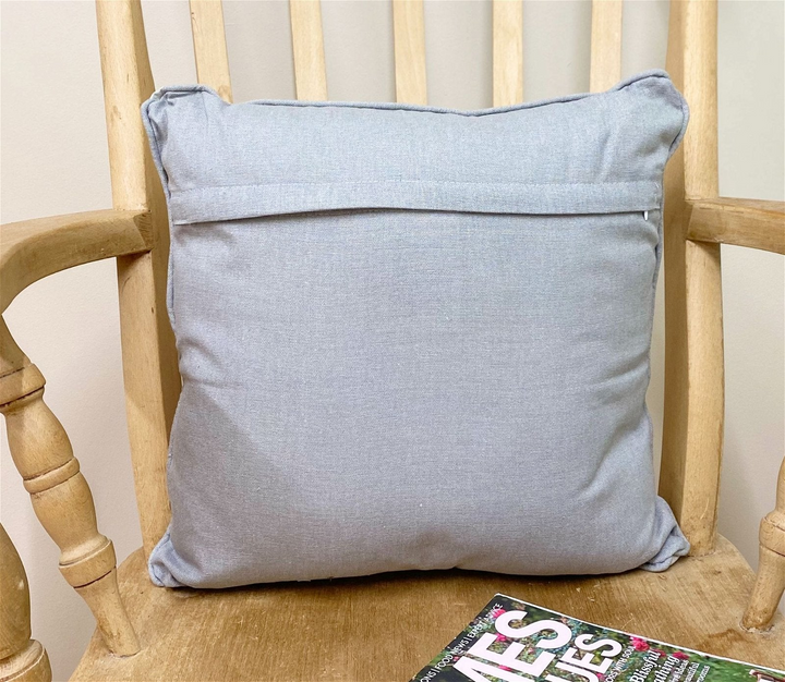 Elegant Scatter Cushion w/ Grey Heart Print Design | Removable Cover | Country Kitchen Collection - Premium Cushion from Home Treasures - Just £4.99! Shop now at Home Treasures