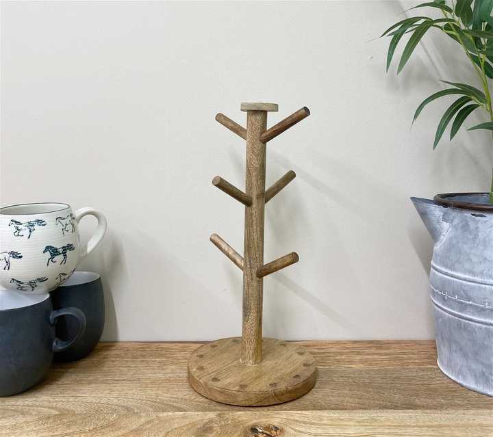 Mango Wood Heart Mug Tree - Enchanting Rustic Kitchen Decor & Mug Organizer - Premium  from Home Treasures - Just £19.99! Shop now at Home Treasures