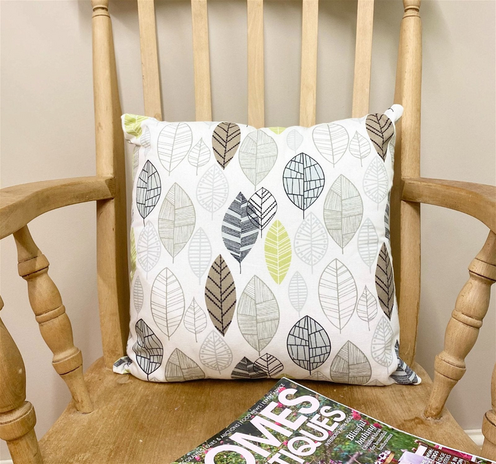 Contemporary Green Leaf Print Scatter Cushion with Removable Cover - Stylish & Comfortable Home Decor - Premium  from Home Treasures - Just £3.99! Shop now at Home Treasures