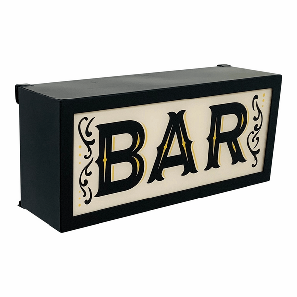 Retro Style Bar Light Box - Wall Mounted LED Light with UK Plug & Easy Fix Points - Premium  from Home Treasures - Just £51.99! Shop now at Home Treasures