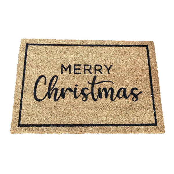 Festive Merry Christmas Doormat - 60x40cm Coir Welcome Mat with Black Edging - Premium  from Home Treasures - Just £18.99! Shop now at Home Treasures