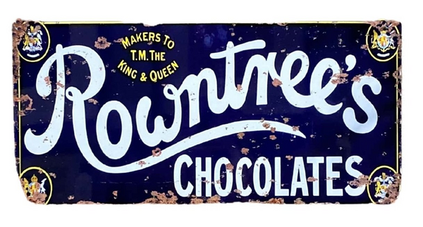 Rowntrees Chocolate Metal Wall Plaque - Vintage Reproduction Sign, Indoor & Outdoor Decor, 15x30cm - Premium  from Home Treasures - Just £15.99! Shop now at Home Treasures