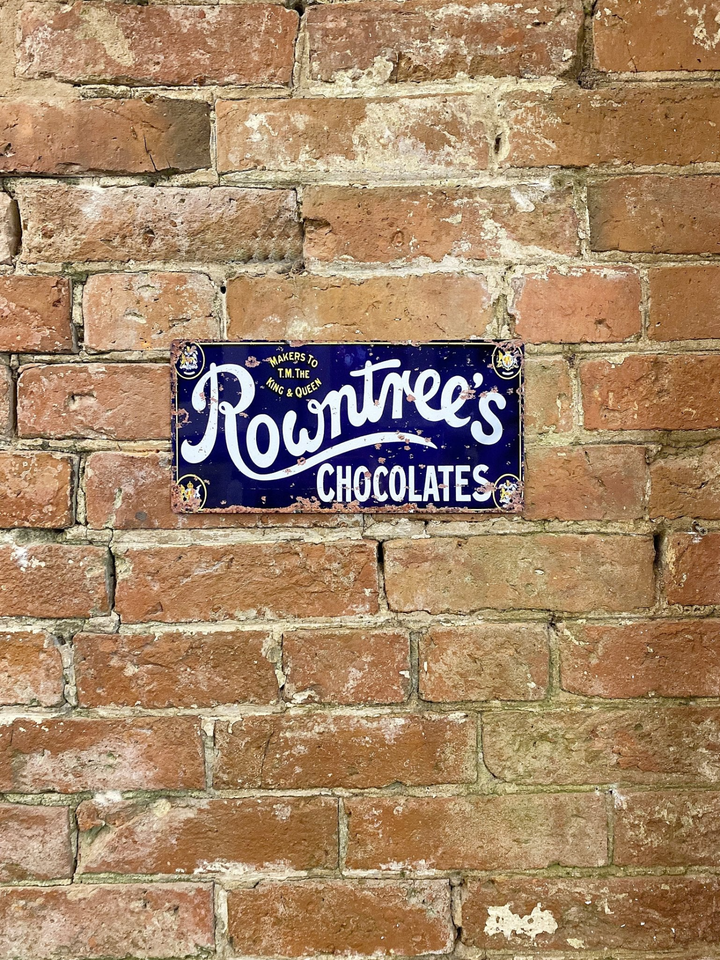 Rowntrees Chocolate Metal Wall Plaque - Vintage Reproduction Sign, Indoor & Outdoor Decor, 15x30cm - Premium  from Home Treasures - Just £15.99! Shop now at Home Treasures