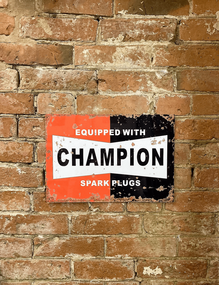 Vintage Champion Spark Plugs Metal Wall Plaque - Retro Garage Decor - Premium  from Home Treasures - Just £11.99! Shop now at Home Treasures