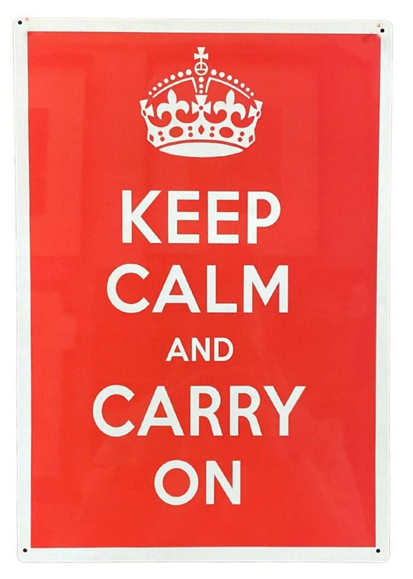 Metal Humour Wall Sign - Keep Calm And Carry On | Vintage British Design - Premium  from Home Treasures - Just £11.99! Shop now at Home Treasures