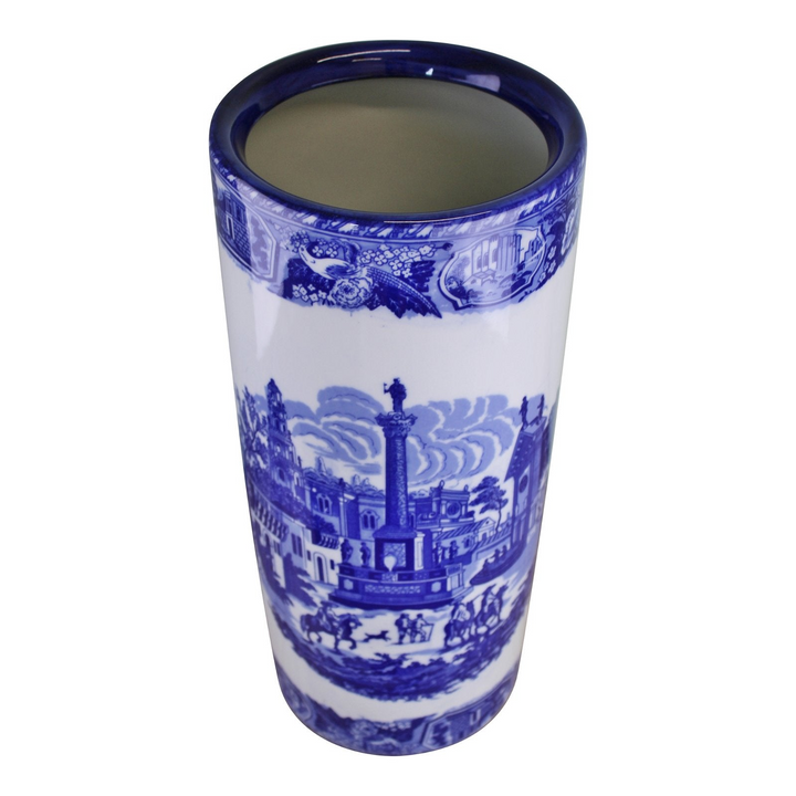 Vintage Blue & White Townscape Design Umbrella Stand - Elegant & Functional Home Decor - Premium  from Home Treasures - Just £40.99! Shop now at Home Treasures