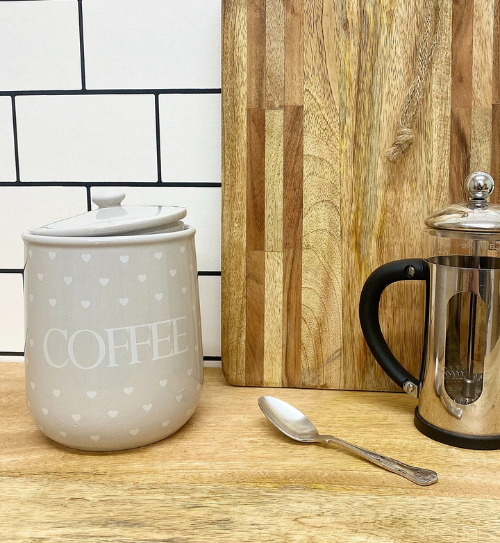 Heart Design Tea, Coffee and Sugar Canisters - A Sweet Trio for Your Kitchen - Premium  from Home Treasures - Just £39.99! Shop now at Home Treasures