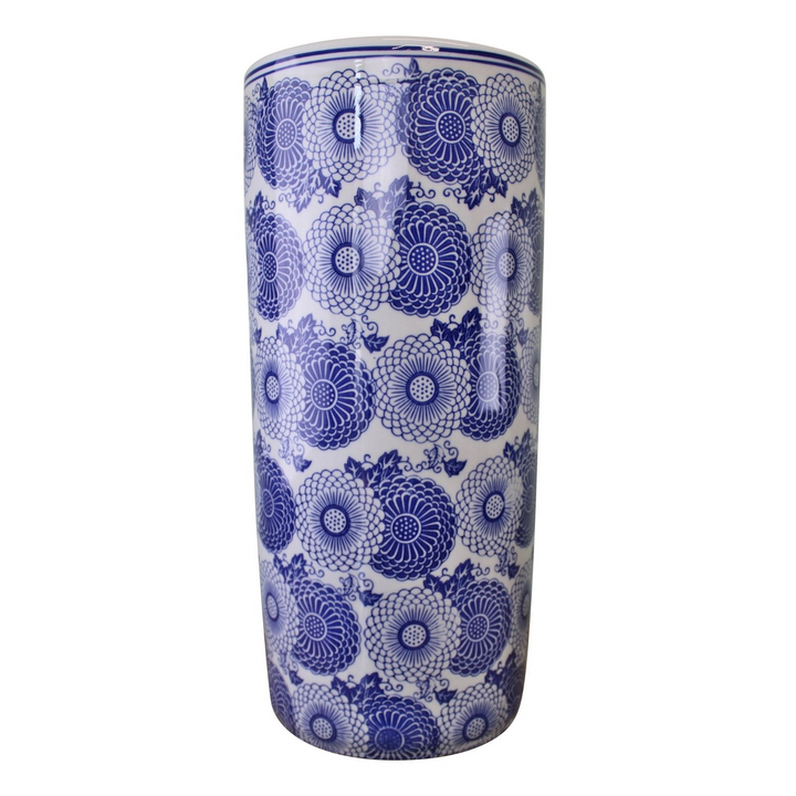 Vintage Blue & White Marigold Design Umbrella Stand - Elegant Home Decor Piece - Premium  from Home Treasures - Just £40.99! Shop now at Home Treasures