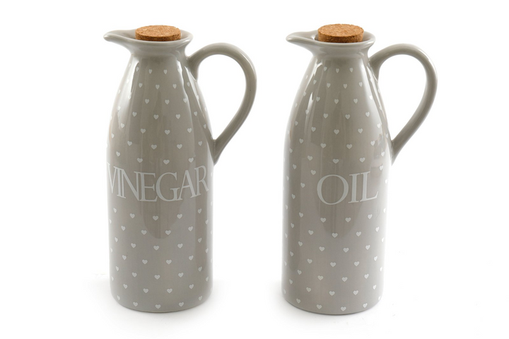 Set of Two Heart Design Vinegar and Oil Pourers - Stylish and Functional Kitchen Accessories - Premium  from Home Treasures - Just £27.99! Shop now at Home Treasures