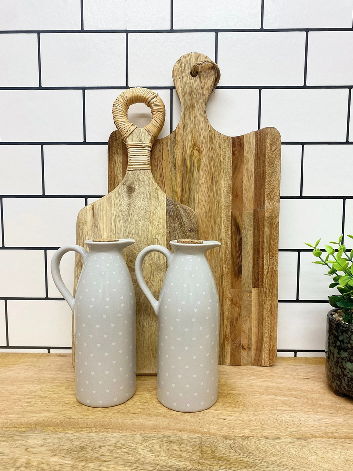 Set of Two Heart Design Vinegar and Oil Pourers - Stylish and Functional Kitchen Accessories - Premium  from Home Treasures - Just £27.99! Shop now at Home Treasures