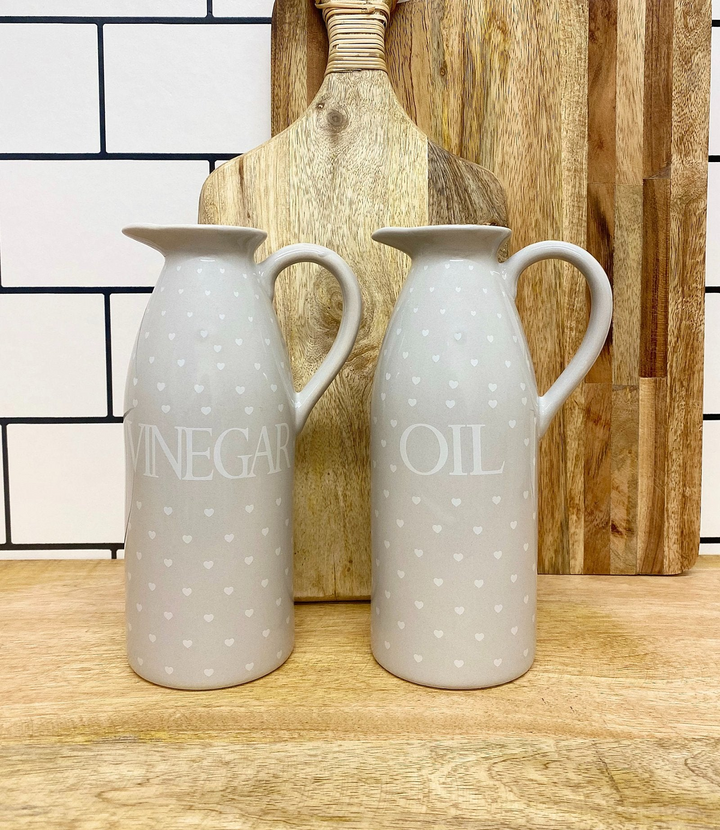 Set of Two Heart Design Vinegar and Oil Pourers - Stylish and Functional Kitchen Accessories - Premium  from Home Treasures - Just £27.99! Shop now at Home Treasures