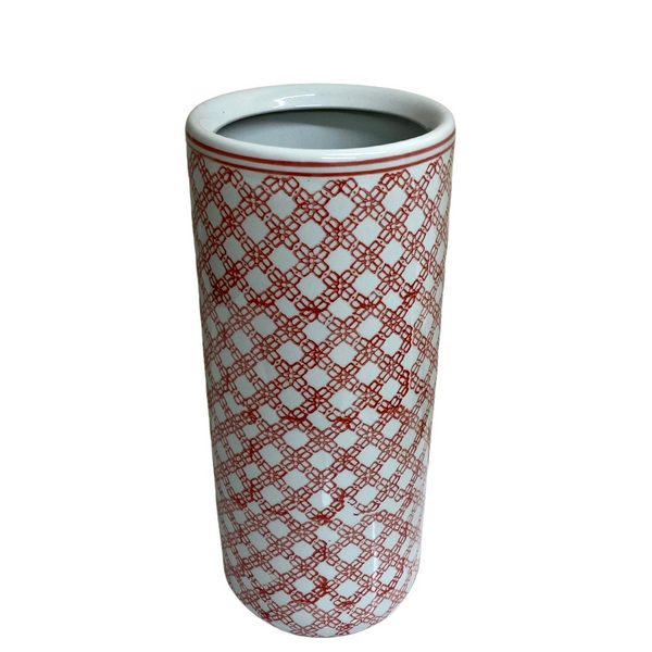 Red and White Daisy Chain Umbrella Stand - Stylish Ceramic Home Decor & Practical Storage Solution - Premium  from Home Treasures - Just £40.99! Shop now at Home Treasures