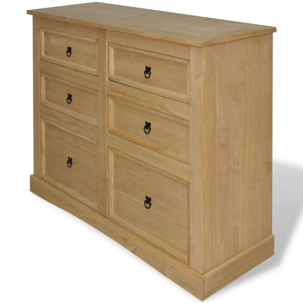 CORONA Rustic Mexican Pine Sideboard - 6 Drawers, 110x43x81 cm | Durable & Stylish Storage Solution - Premium  from Home Treasures - Just £202.99! Shop now at Home Treasures