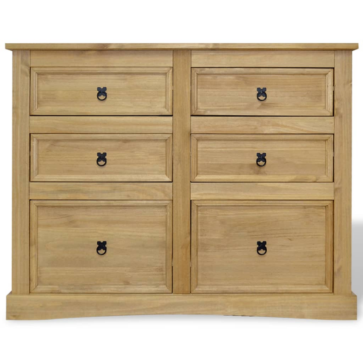 CORONA Rustic Mexican Pine Sideboard - 6 Drawers, 110x43x81 cm | Durable & Stylish Storage Solution - Premium  from Home Treasures - Just £202.99! Shop now at Home Treasures