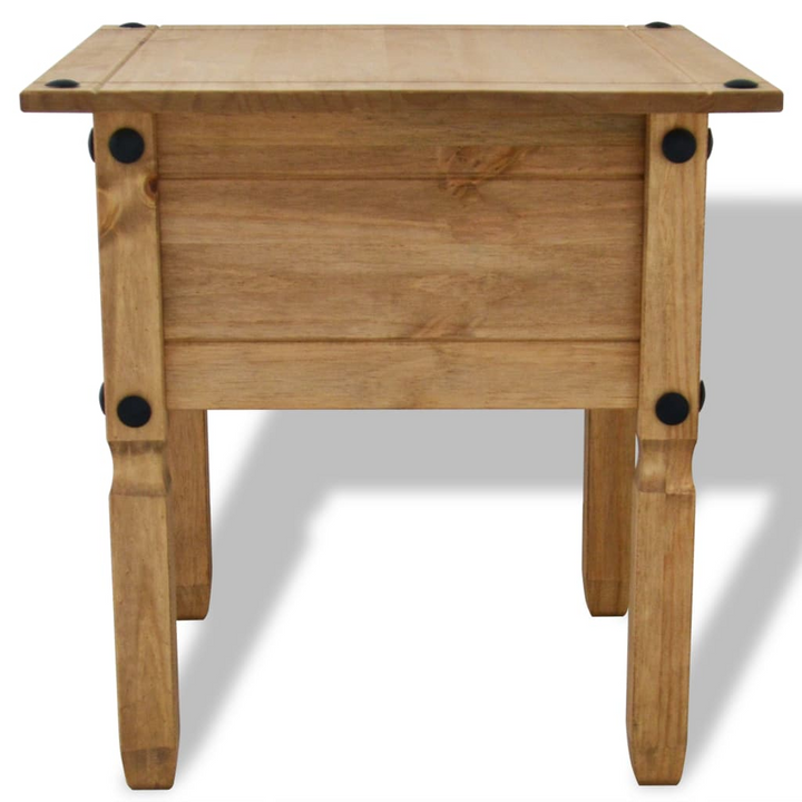 CORONA Rustic Mexican Pine Side Table - Versatile Wooden End Table/Nightstand, 53.5x53.5x55 cm - Premium  from Home Treasures - Just £41.99! Shop now at Home Treasures