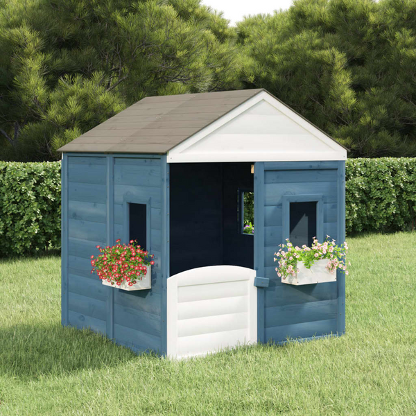 Children's Wooden Playhouse with Lockable Door & Flower Pots - Outdoor Fun for Ages 3-12 - Premium  from Home Treasures - Just £361.99! Shop now at Home Treasures