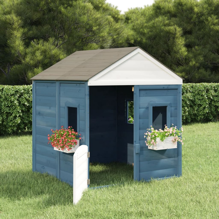 Children's Wooden Playhouse with Lockable Door & Flower Pots - Outdoor Fun for Ages 3-12 - Premium  from Home Treasures - Just £361.99! Shop now at Home Treasures