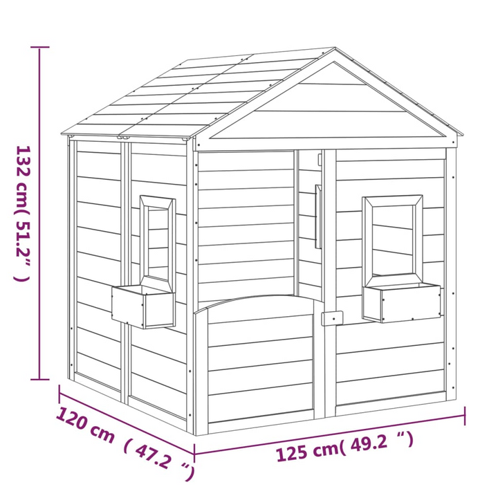 Children's Wooden Playhouse with Lockable Door & Flower Pots - Outdoor Fun for Ages 3-12 - Premium  from Home Treasures - Just £361.99! Shop now at Home Treasures