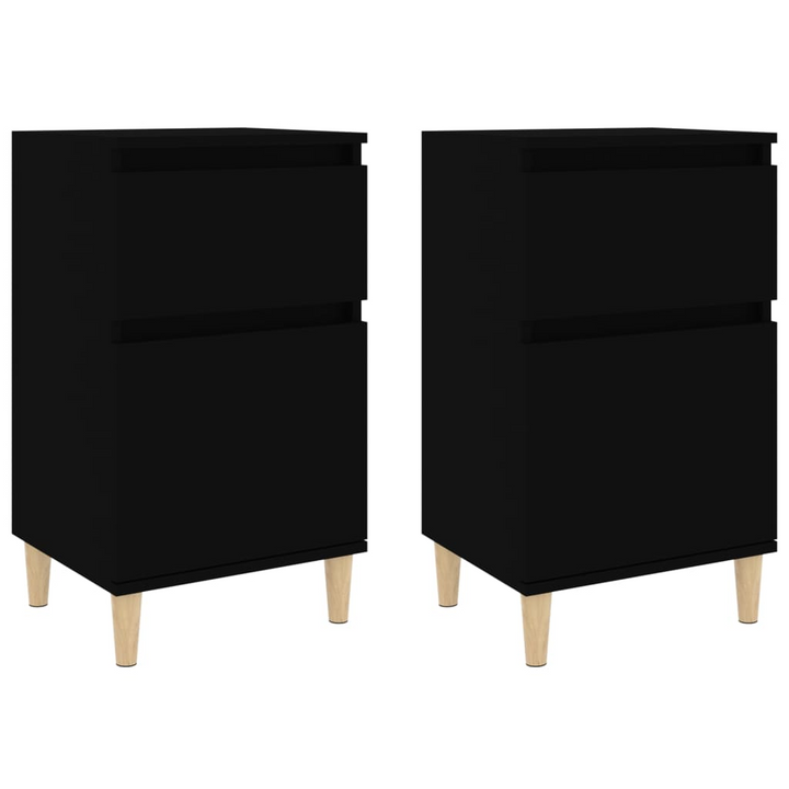 Elegant Set of 2 Black Bedside Cabinets - Sturdy and Stylish Nightstands, 40 x 35 x 70cm - Premium  from Home Treasures - Just £77.99! Shop now at Home Treasures