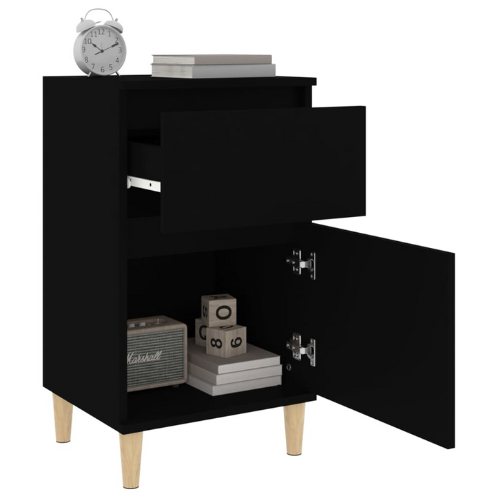 Elegant Set of 2 Black Bedside Cabinets - Sturdy and Stylish Nightstands, 40 x 35 x 70cm - Premium  from Home Treasures - Just £77.99! Shop now at Home Treasures