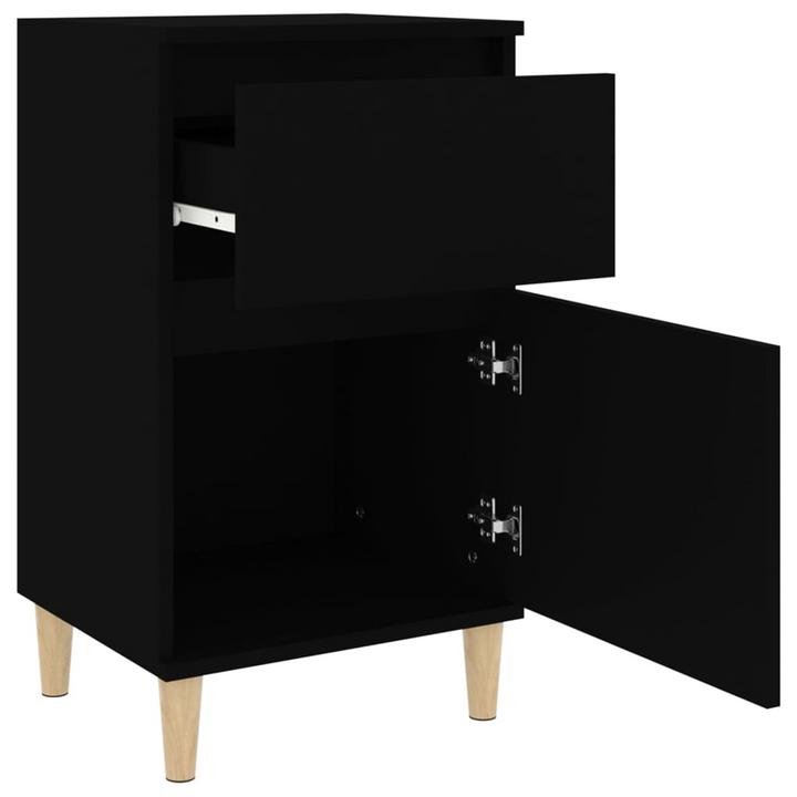 Elegant Set of 2 Black Bedside Cabinets - Sturdy and Stylish Nightstands, 40 x 35 x 70cm - Premium  from Home Treasures - Just £77.99! Shop now at Home Treasures