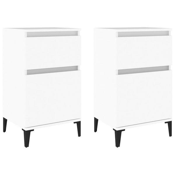 Set of 2 Bedside Cabinets in White – Elegant and Durable Nightstands (40 x 35 x 70 cm) - Premium  from Home Treasures - Just £86.99! Shop now at Home Treasures