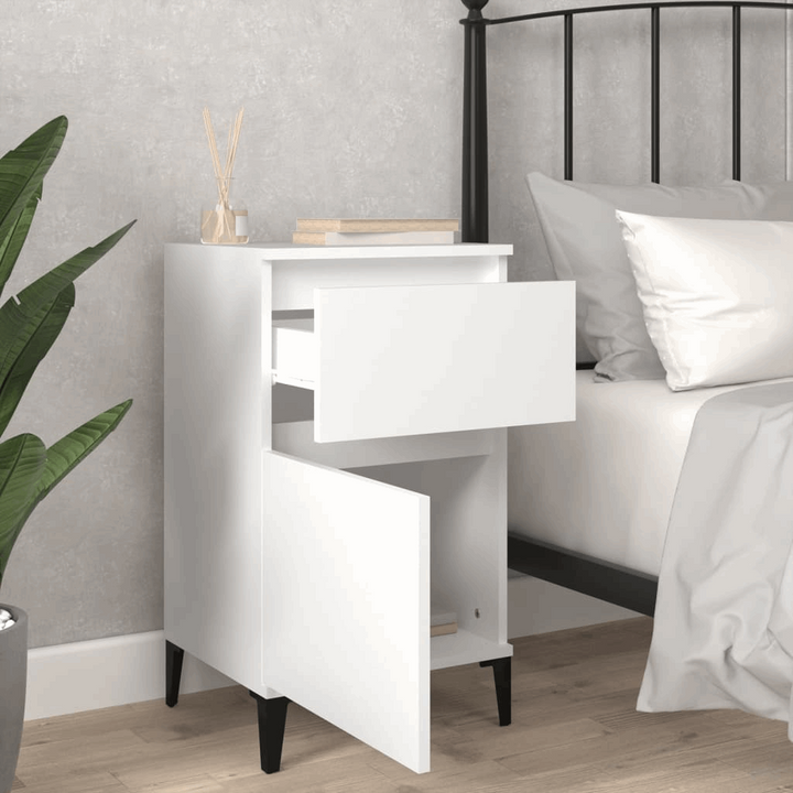 Set of 2 Bedside Cabinets in White – Elegant and Durable Nightstands (40 x 35 x 70 cm) - Premium  from Home Treasures - Just £86.99! Shop now at Home Treasures