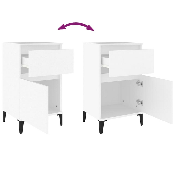 Set of 2 Bedside Cabinets in White – Elegant and Durable Nightstands (40 x 35 x 70 cm) - Premium  from Home Treasures - Just £86.99! Shop now at Home Treasures