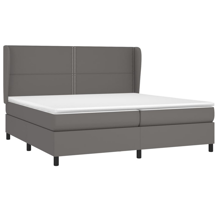 Luxurious Faux Leather Box Spring Bed with Pocket Spring Mattress & Topper - Grey, 200 x 200cm | Ultimate Comfort & Support - Premium  from Home Treasures - Just £811.99! Shop now at Home Treasures