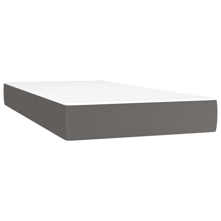 Luxurious Faux Leather Box Spring Bed with Pocket Spring Mattress & Topper - Grey, 200 x 200cm | Ultimate Comfort & Support - Premium  from Home Treasures - Just £811.99! Shop now at Home Treasures