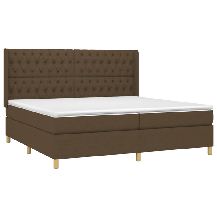 Luxurious Dark Brown Fabric Box Spring Bed with Mattress & LED - 200 x 200 cm | Adjustable Headboard & Pocket Spring Comfort - Premium  from Home Treasures - Just £811.99! Shop now at Home Treasures