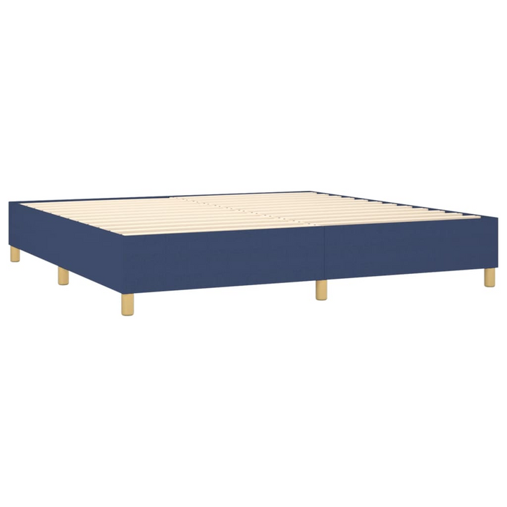 Elegant Fabric Box Spring Bed with LED Lights & Comfortable Mattress - Blue, 200 x 200cm - Premium  from Home Treasures - Just £811.99! Shop now at Home Treasures