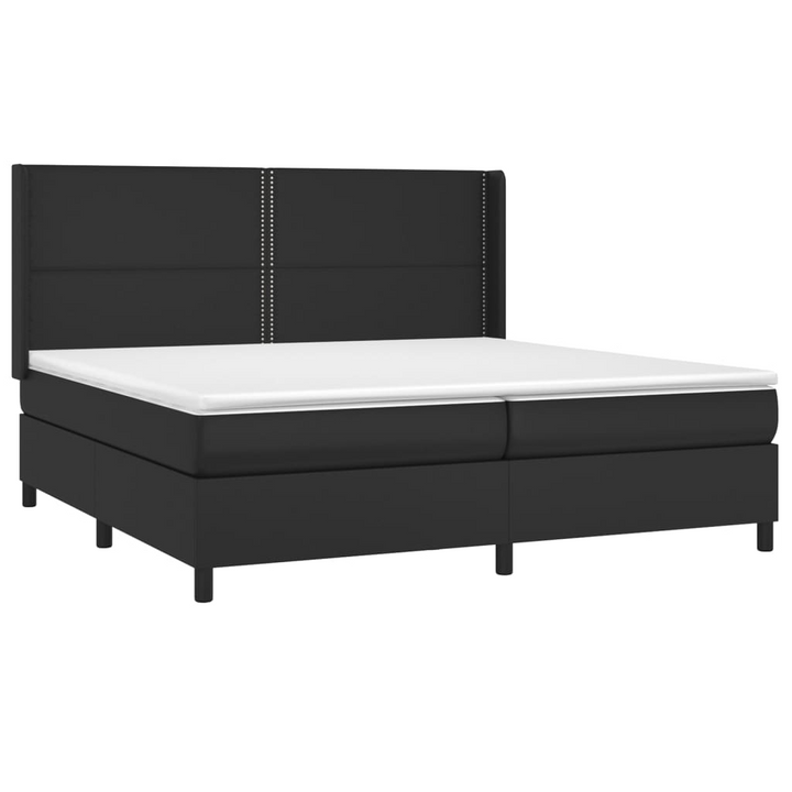 Luxurious Faux Leather Box Spring Bed with Mattress & LED Lights, Black, 200 x 200cm - Durable, Comfortable, and Stylish - Premium  from Home Treasures - Just £811.99! Shop now at Home Treasures