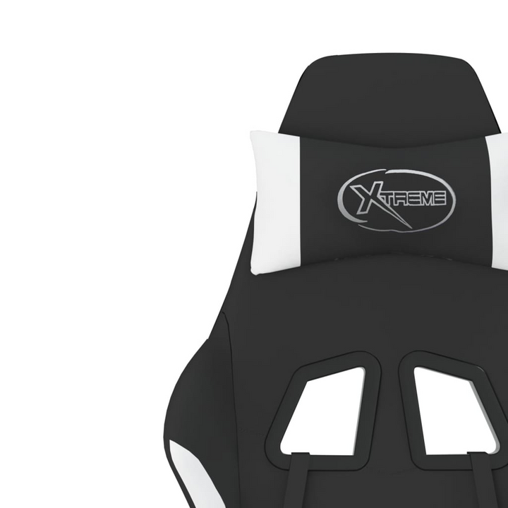 Gaming Chair with Footrest - Black & White Fabric - Ultimate Comfort & Style - Premium  from Home Treasures - Just £114.99! Shop now at Home Treasures