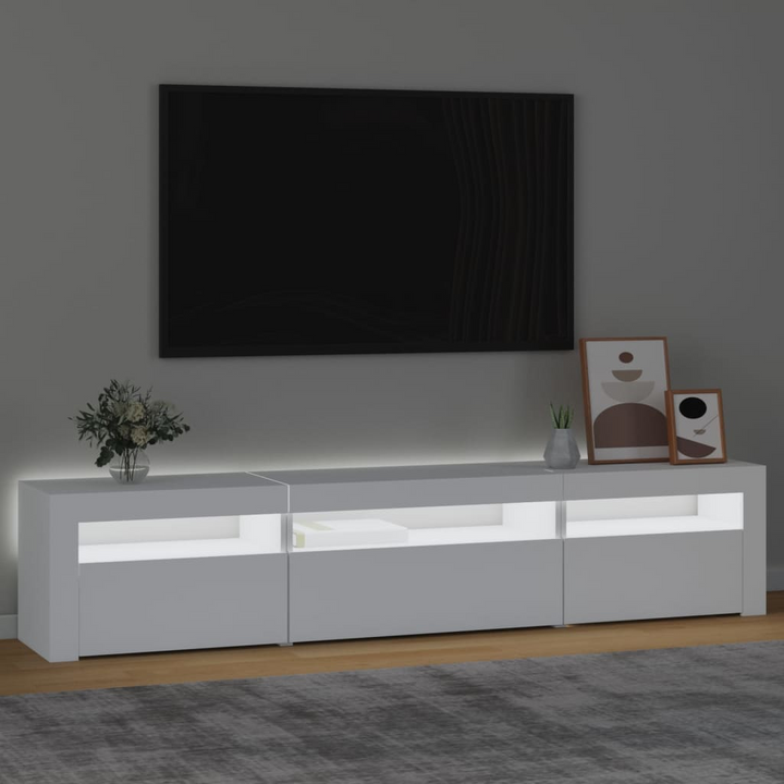 Modern White TV Cabinet with RGB LED Lights - 195 x 35 x 40 cm | Sleek Design & Ample Storage - Premium  from Home Treasures - Just £144.99! Shop now at Home Treasures