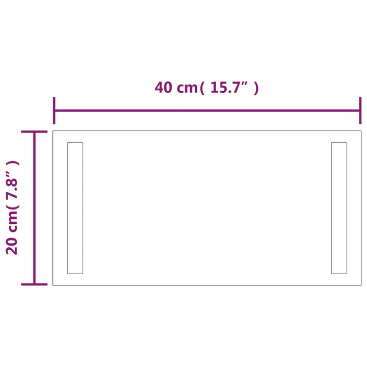 LED Bathroom Mirror 20x40cm - IP65 Waterproof, USB Interface, Easy Installation - Premium  from Home Treasures - Just £30.99! Shop now at Home Treasures