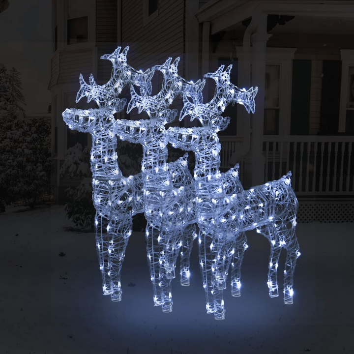 Reindeer Christmas Decorations 3 pcs 60x16x100 cm Acrylic - Festive LED Outdoor & Indoor Decor - Premium  from Home Treasures - Just £159.99! Shop now at Home Treasures