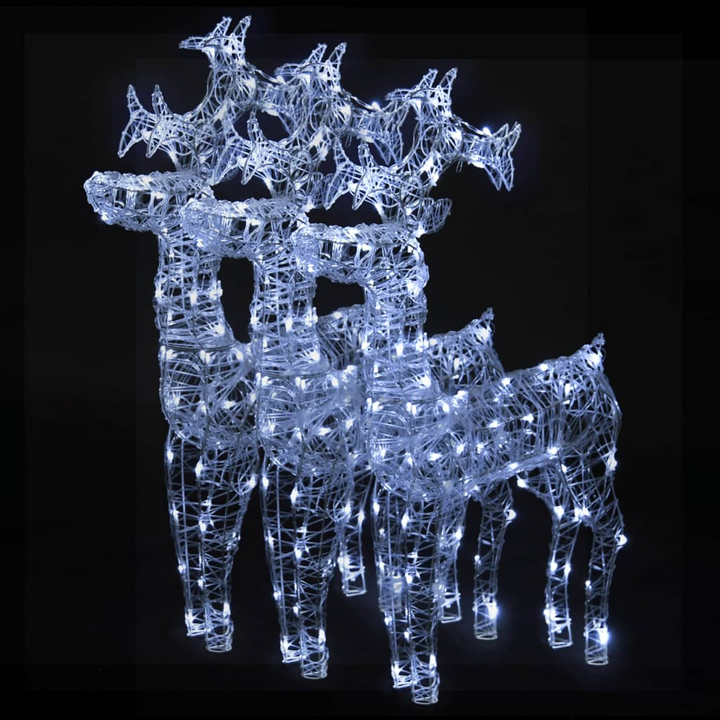 Reindeer Christmas Decorations 3 pcs 60x16x100 cm Acrylic - Festive LED Outdoor & Indoor Decor - Premium  from Home Treasures - Just £159.99! Shop now at Home Treasures