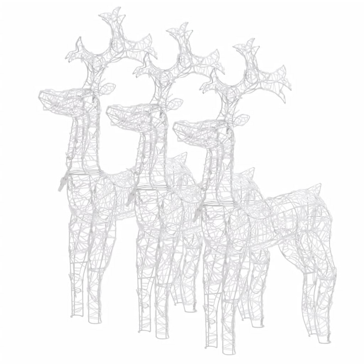 Reindeer Christmas Decorations 3 pcs 60x16x100 cm Acrylic - Festive LED Outdoor & Indoor Decor - Premium  from Home Treasures - Just £159.99! Shop now at Home Treasures